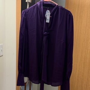 New York & Company Deep Purple Blouse size L